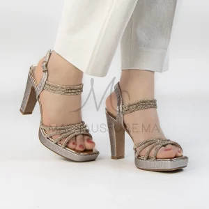 Eleganza – Sandales à talon Soirée en Bronze