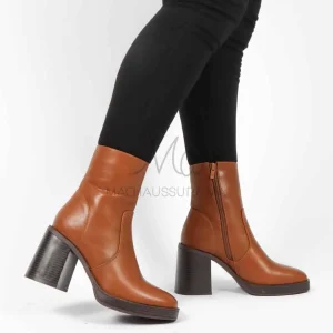Katarina – Bottines à talon femmes en Tabac