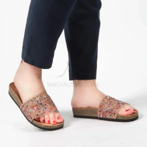 Topaze – Sandales plates en Kaki