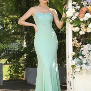 Robe demoiselle d'honneur vert menthe