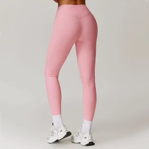 Leggings de Yoga Femme Taille Haute Rose, Idéal pour le Sport et le Fitness