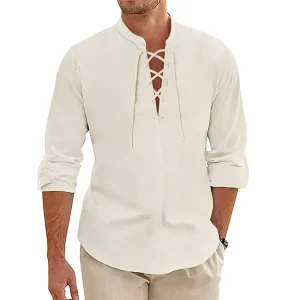 "Lagon Serein" Chemise Homme Coton et Lin