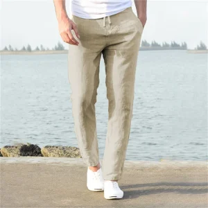 "Jardin Secret" Pantalon en lin pour homme