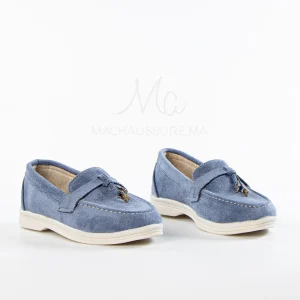 Opaline – Mocassins Fille en Bleuciel