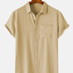 "Takumi"  Chemise homme en coton | Manches courtes, coupe droite et élégance minimaliste