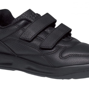 Tennis homme Velcros Cuir Doublure textile Semelle épaisse Chaussant large TBS Archer Coloris noir