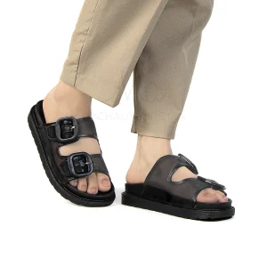 Raja – Sandales plates en Noir