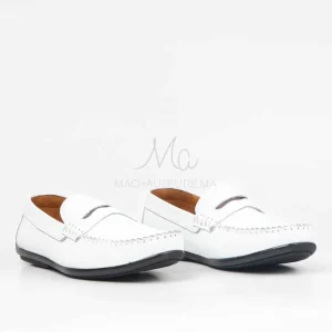 Mocassins 100% Cuir Blanc