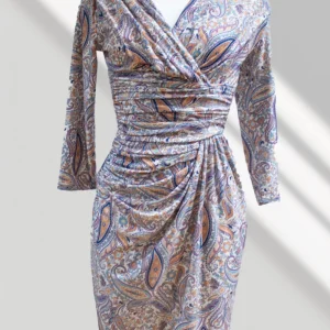 Robe Courte Alabama Blanche Cachemire Bleu