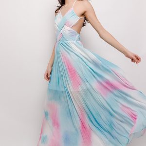 Robe longue dos-nu Dani effet tie and dye