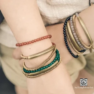 Bracelet Cuivre Naturel et Perles Turquoise