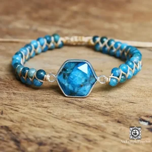 Bracelet "Éclat d'Apatite" - Sérénité Cristalline en perle d'Apatite
