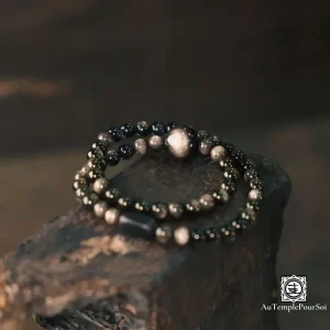 Bracelet en Cuivre avec Obsidienne