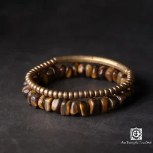 Bracelet en Cuivre avec Œil de Tigre Protecteur