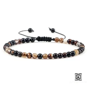 Bracelet en Œil de Tigre Naturel | Perles Rondes Ajustables en 4, 6 et 8 mm