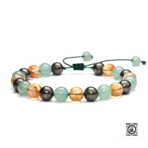 Bracelet en Pierres Naturelles Aventurine, Citrine et Pyrite | Prospérité, Succès et Protection