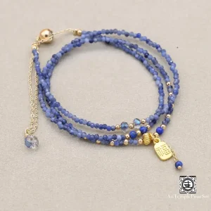Bracelet Onyx Bleu – 3 Rangs, Élégance Bohème Chic