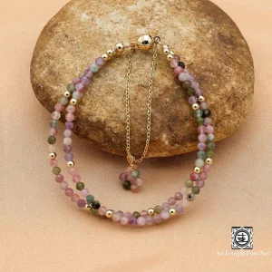 Bracelet Tourmaline – Double Rang, Élégance Bohème