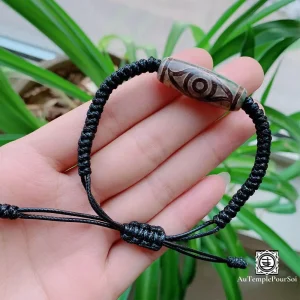 "Chance et Prospérité" Bracelet en Agate Dzi