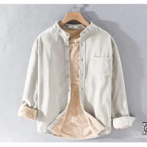 Chemise en Velours Côtelé Beige Homme | Style Décontracté et Doublure Polaire