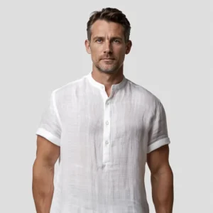 "Douceur" Chemise en lin à manches courtes