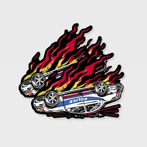 2 Stickers BURN CAR SUPERMOT