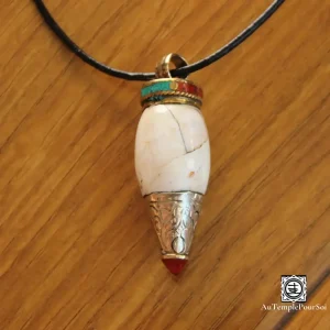 "Conque Tribale" - Pendentif Tibetain en Coquille et Cuivre