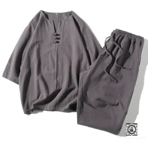 "Douceur Incarnée" Ensemble Kimono Manches Courtes pour Homme