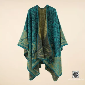 "Douceur Incarnée" Poncho Jacquard Élégant - Collection Automne-Hiver