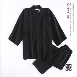 "EIko" Ensemble Kimono Traditionnel et Pantalon - Confort Élégant pour Homme