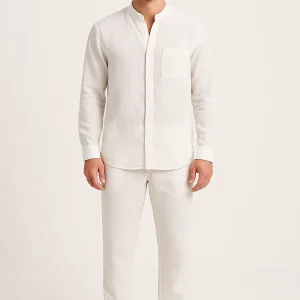 Ensemble Deux Pièces Homme en Lin Chemise et Pantalon