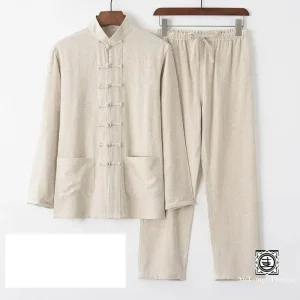 "Hanfu Tang" Ensemble en Lin et Coton – Pour Méditation et Tai-Chi