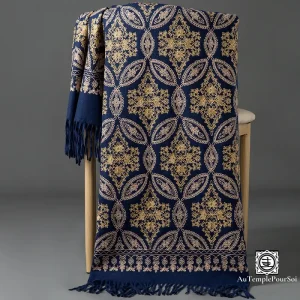 "Esprit d'Asie" Écharpe Jacquard de Luxe en Laine Mélangée