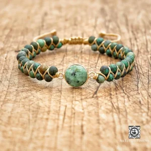 "Esprit de la forêt" Bracelet en Turquoise Verte