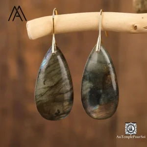 Gouttes Célestes - Boucles d'Oreilles Pierres de Vision