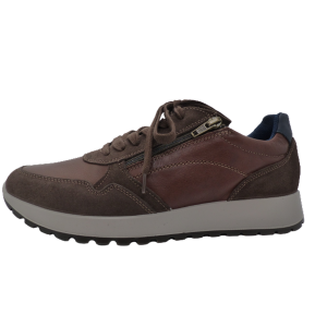 Chaussures cuir tennis homme lacets+zip chaussant confort IMAC coloris marron