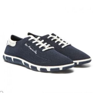 Tennis femme toile extensible 3 coloris bleu, blanc ou corail semelle intérieure cuir talon plat TBS Jazaria semelle unie