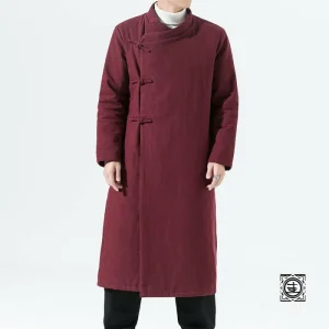 "Jīngdiǎn" Manteau Long Traditionnel en Coton et Lin