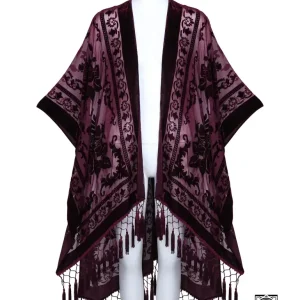 Kimono Long en Tulle Brodé - Élégance Bohème et Légèreté