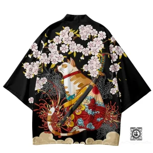 Kimono "Samouraï Félin" – Splendeur et Force Japonaise