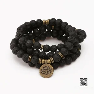 Mala "Puissance de la Nature" 108 perles en Pierre de Lave