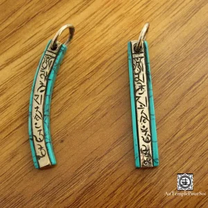 "Mantra de Turquoise" - Pendentif Om Mani Padme Hum