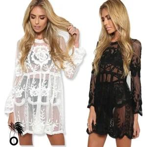 Robe de plage dentelle transparente Marylin