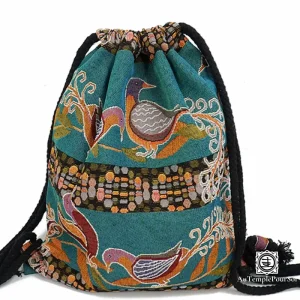 "Simplement" Sac à dos à motifs originaux en coton tricoté