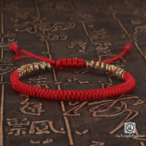 "Tashi Delek" Bracelet porte-bonheur du Tibet en corde tressé