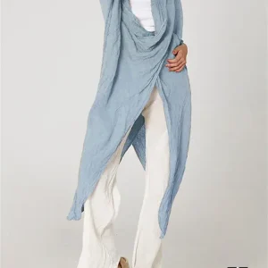 Veste Longue Drapée Femme – Élégance et Fluidité pour un Look Bohème Chic